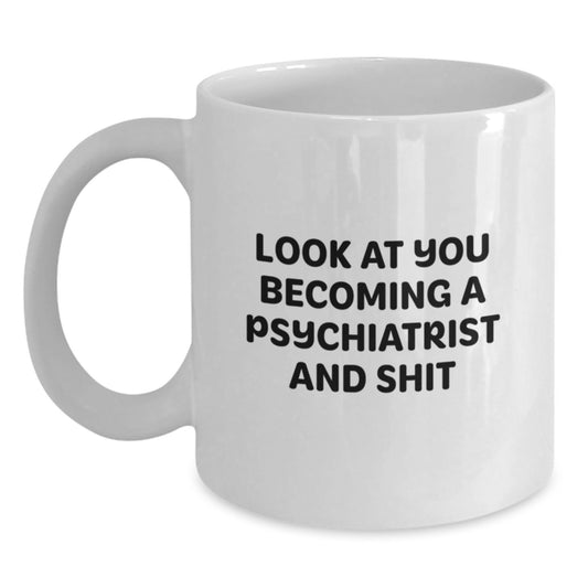 White Coffee Mug Idea for Coworkers – Psychiatrist Birthday Gift - Main
