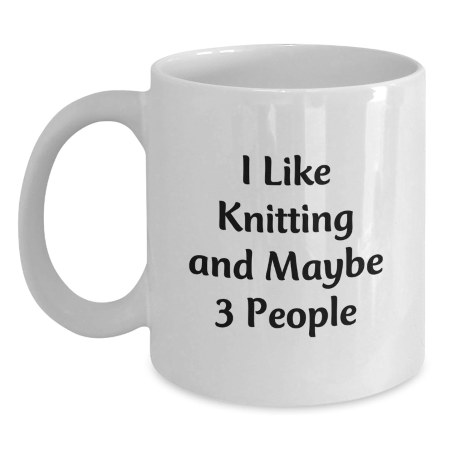Birthday Gift for Her Knitting Mug Present - I Like Knitting And Maybe 3 - Main