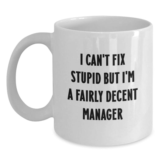 Funny Manager White Coffee Mug Gifts from Men for Graduation Unique - Main