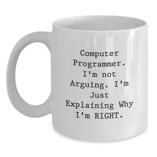Funny Computer Programmer Graduation Unique Gifts from Friends Women to Computer Programmer Men, White Coffee Mug,  - Main