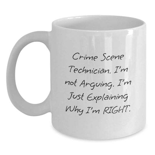 Crime Scene Technician White Coffee Mug Gifts for Him Unique Graduation Funny - Main