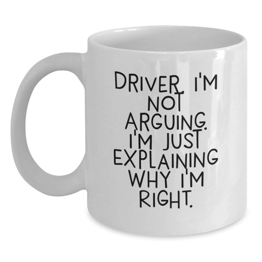 Driver Gifts from Friends and Family, Funny White Coffee Mug for Driver, Mother's Day Unique Presents - Main