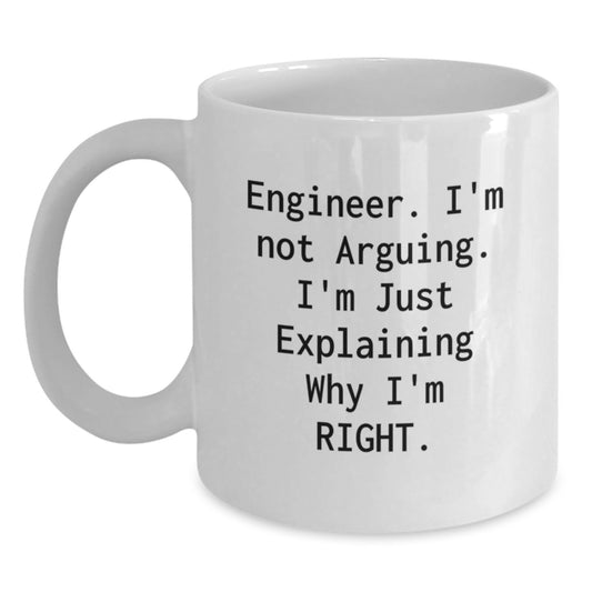 Comical Engineer White Coffee Mug, Funny Gifts from Men, Women, Friends, Coworkers, Family to Engineer, Men, Women, Friends, Coworkers, Family on Mother's Day Unique Gifts - Main
