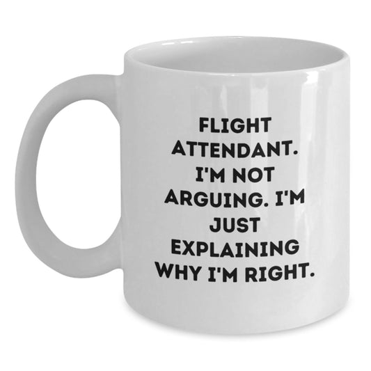 Funny Flight Attendant Gifts from Friends for Women - White Coffee Mug - Main