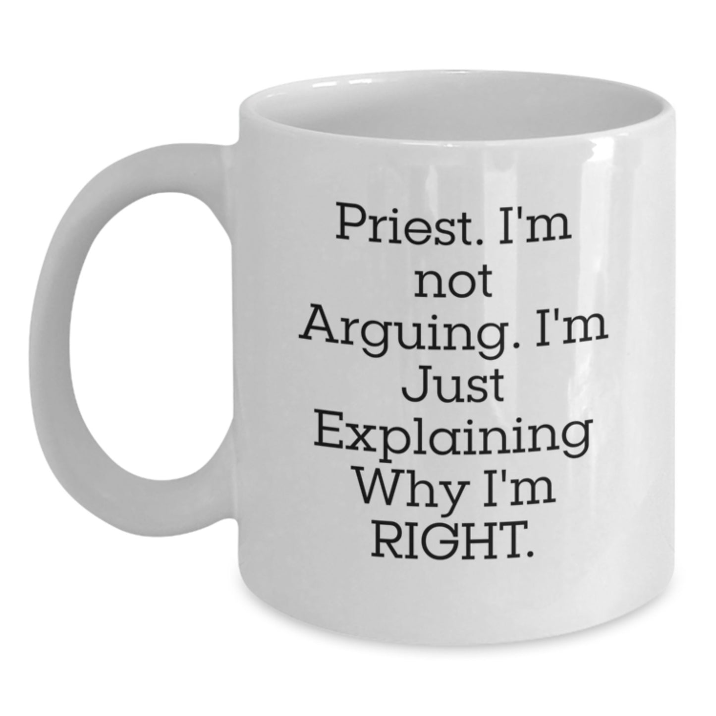 Priest Keepsake White Coffee Mug for Him Birthday Gift Ceramic 11oz - Main