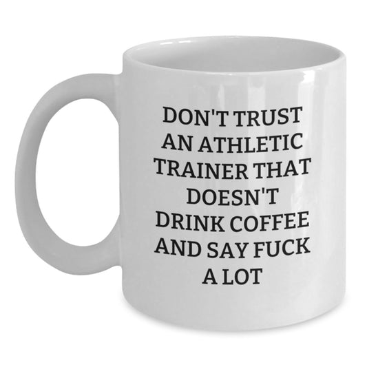 Birthday Gift for Her Athletic Trainer White Coffee Mug Present - Main
