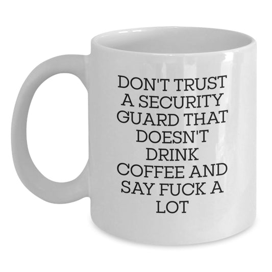 Birthday Gift for Her Security Guard White Coffee Mug Present - Main