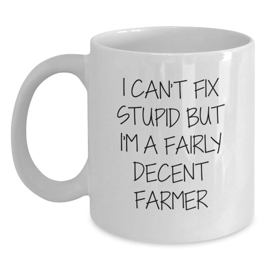 Funny Farmer Quotes Gifts for Men Friends from Family - White 11oz or 15oz Ceramic Coffee Mug - Perfect Graduation Unique Gifts Ideas for Farmers - Main