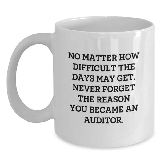 Funny Inspirational Auditor Gifts for Graduation - White Coffee Mugs from Family to Auditor Friends, Graduation Unique Gifts for Men, Women, Coworkers, Family - Main