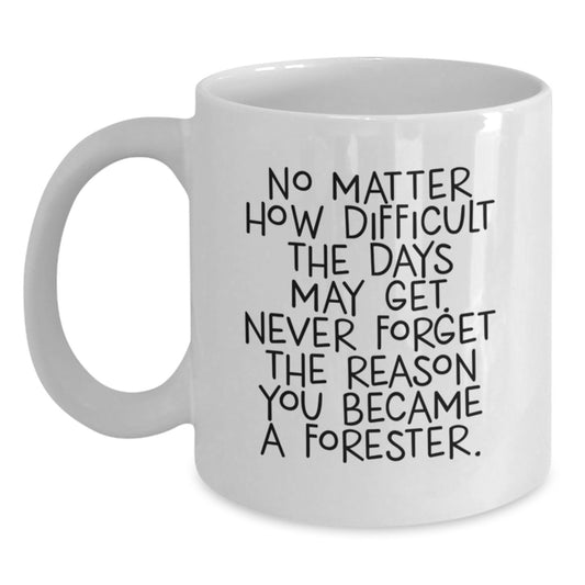 Unique Forester Gifts from Friends, Funny Inspirational White Coffee Mug for Graduation, Forester Enthusiast Quote Lover Mug Gifts for Women, Men, Family, Friends - Main