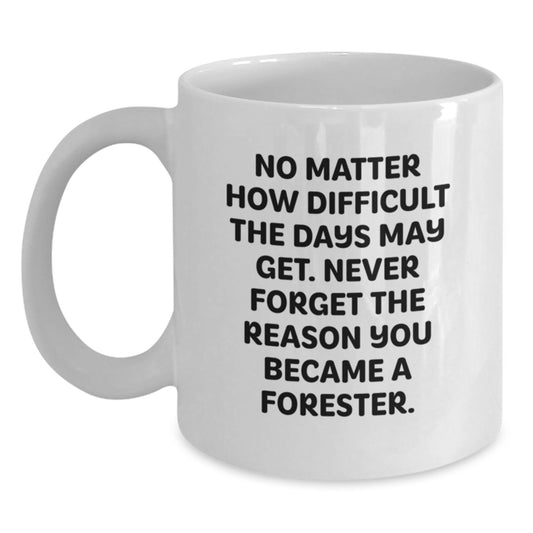 Funny Forester Quotes White Coffee Mug Gifts from Family, Graduation Unique Gifts for Forester, Never Forget Why You Became a Forester - Main