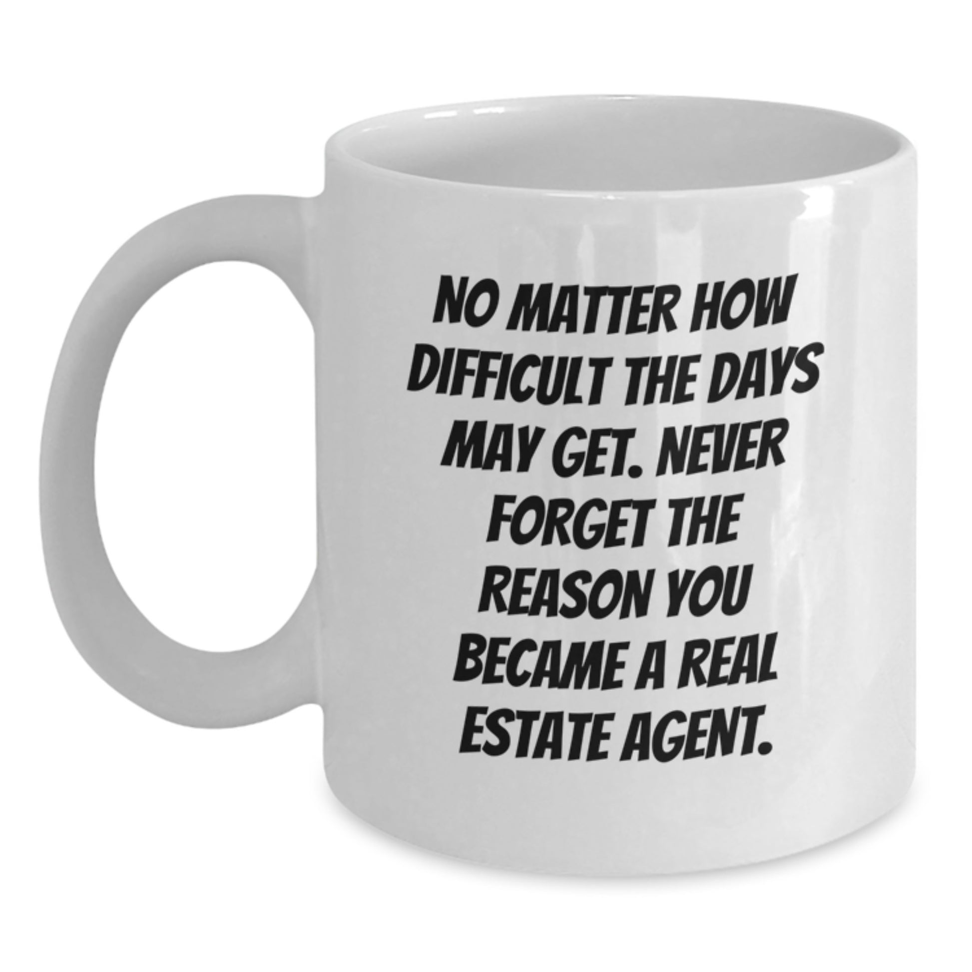 Gifts from Family, Friends, or Coworkers for Real Estate Agent, Unique Graduation Keepsake White Coffee Mug - Never Forget The Reason You Became A Real Estate Agent - Main