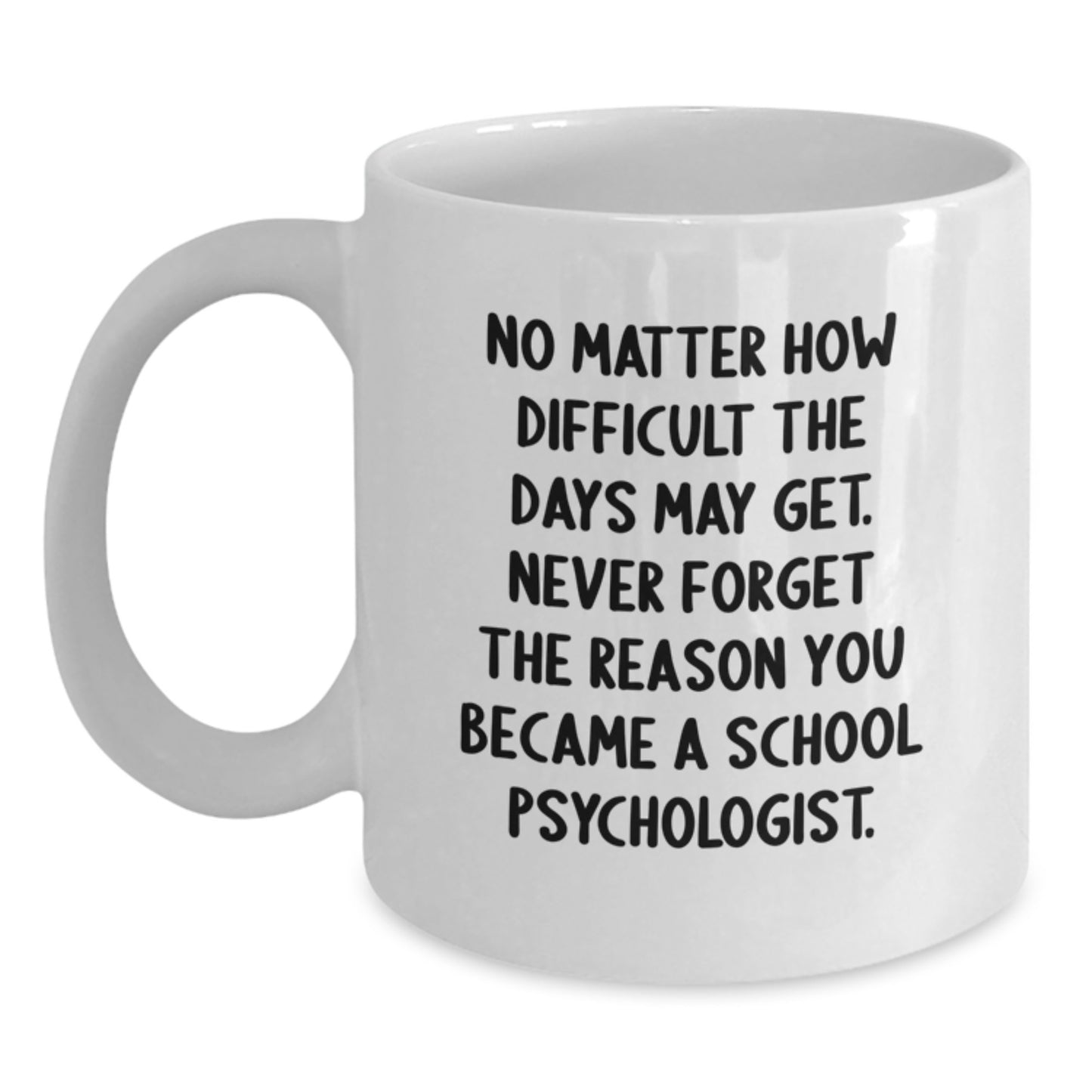 Inspirational Gifts from Friends for School Psychologist Graduation White Coffee Mug, Never Forget The Reason You Became A School Psychologist, Funny Quote - Main