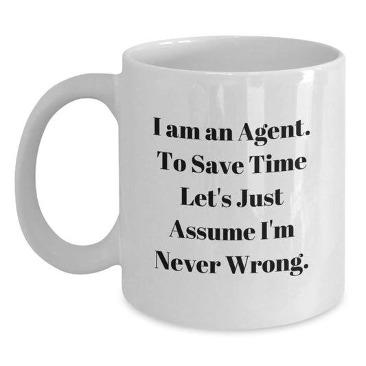 Funny Agent White Coffee Mug Gifts from Family or Friends for Graduation Unique Agent Agent Enthusiasts, Agent Agent Humor, White Coffee Mugs, Agent Agent Gift - Main