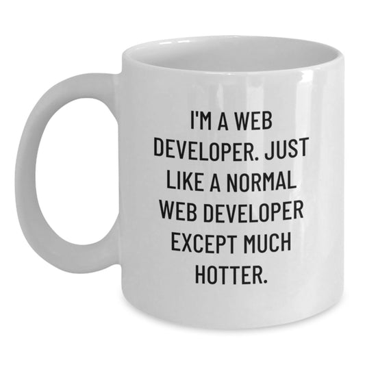 Hot Web Developer Coffee Mug, Funny Quote, Unique Gifts for Men, Father's Day Unique Gifts from Family - Main