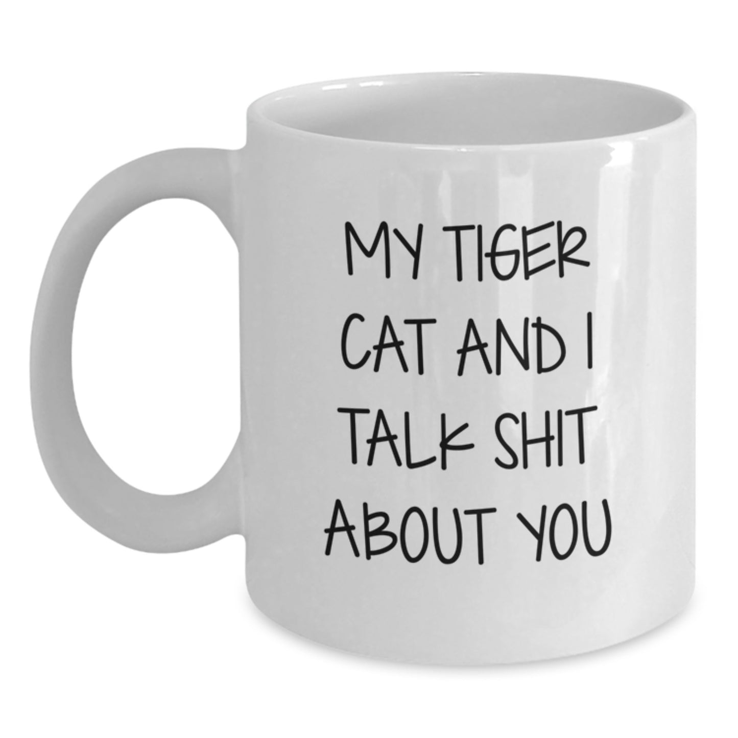 Birthday Gift Tiger Cat White Coffee Mug Present for Her - Main