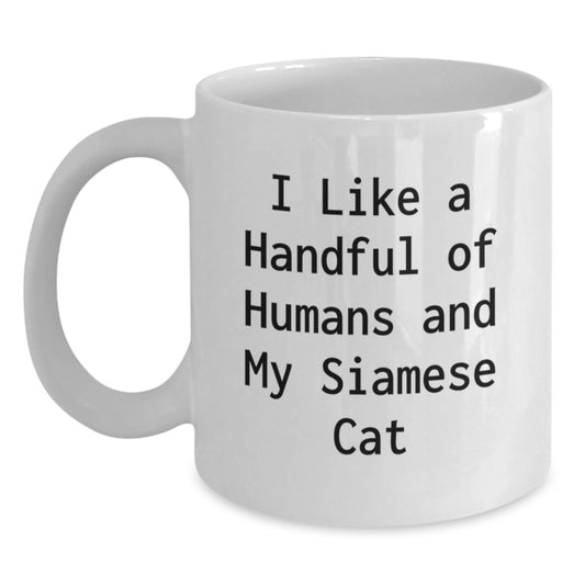 Siamese Cat Lover Gifts from Friends, Birthday Unique Siamese Cat Mugs for Women, Funny Quote White Coffee Mug - Main