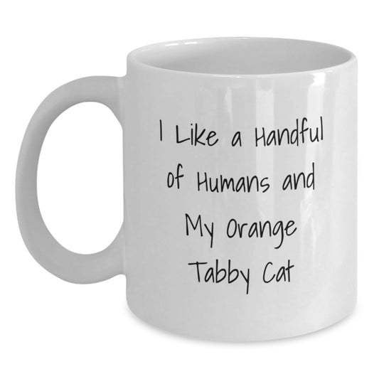 Funny Orange Tabby Cat Gifts for Orange Tabby Cat Lovers, Funny Birthday Unique Gifts from Friends, Family to Orange Tabby Cat Owner, Orange Tabby Cat White Coffee Mug - Main