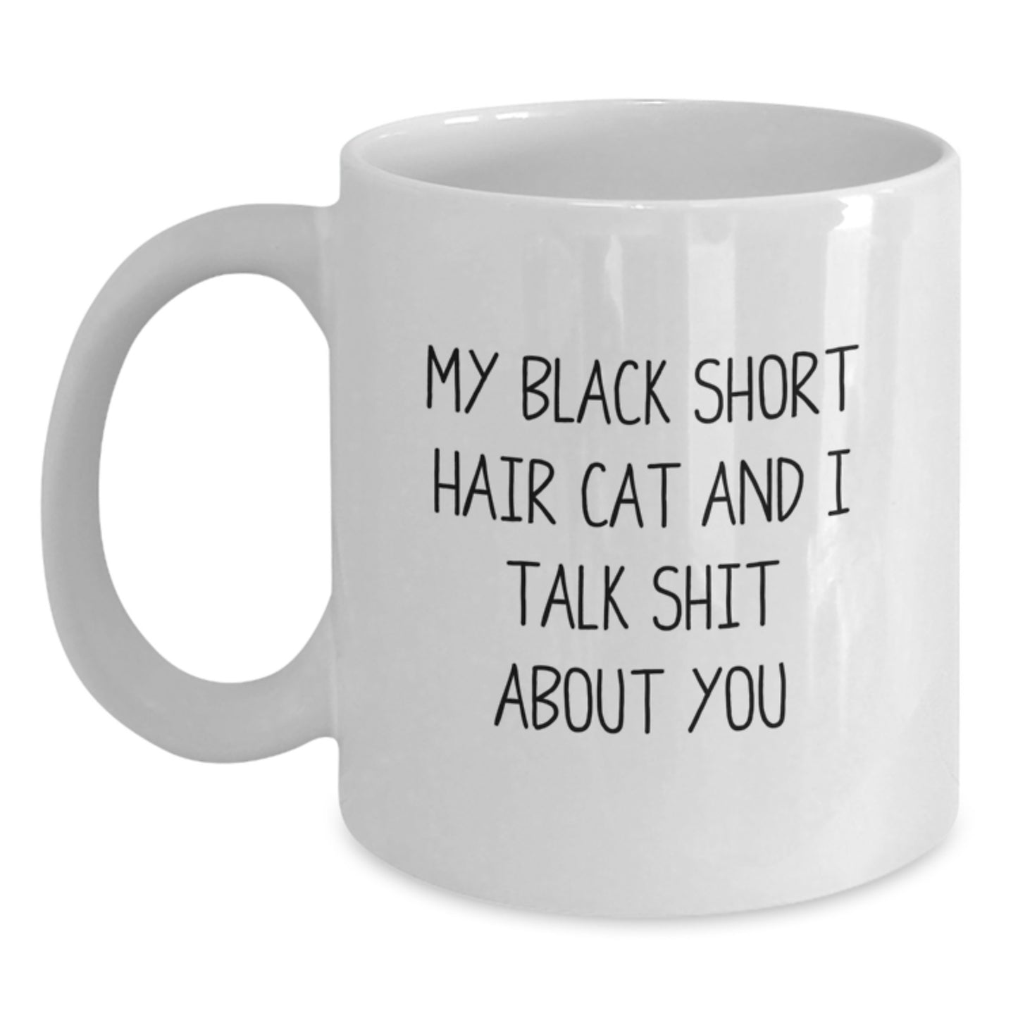 Funny Black Short Hair Cat Gifts for Cat Lovers, White Coffee Mug, Perfect Graduation Unique Gifts from Friends or Family - Main