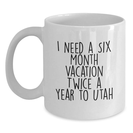 Funny Utah Gifts, White Coffee Mug, Birthday Unique Gifts from Friends to Men for Utah - Main