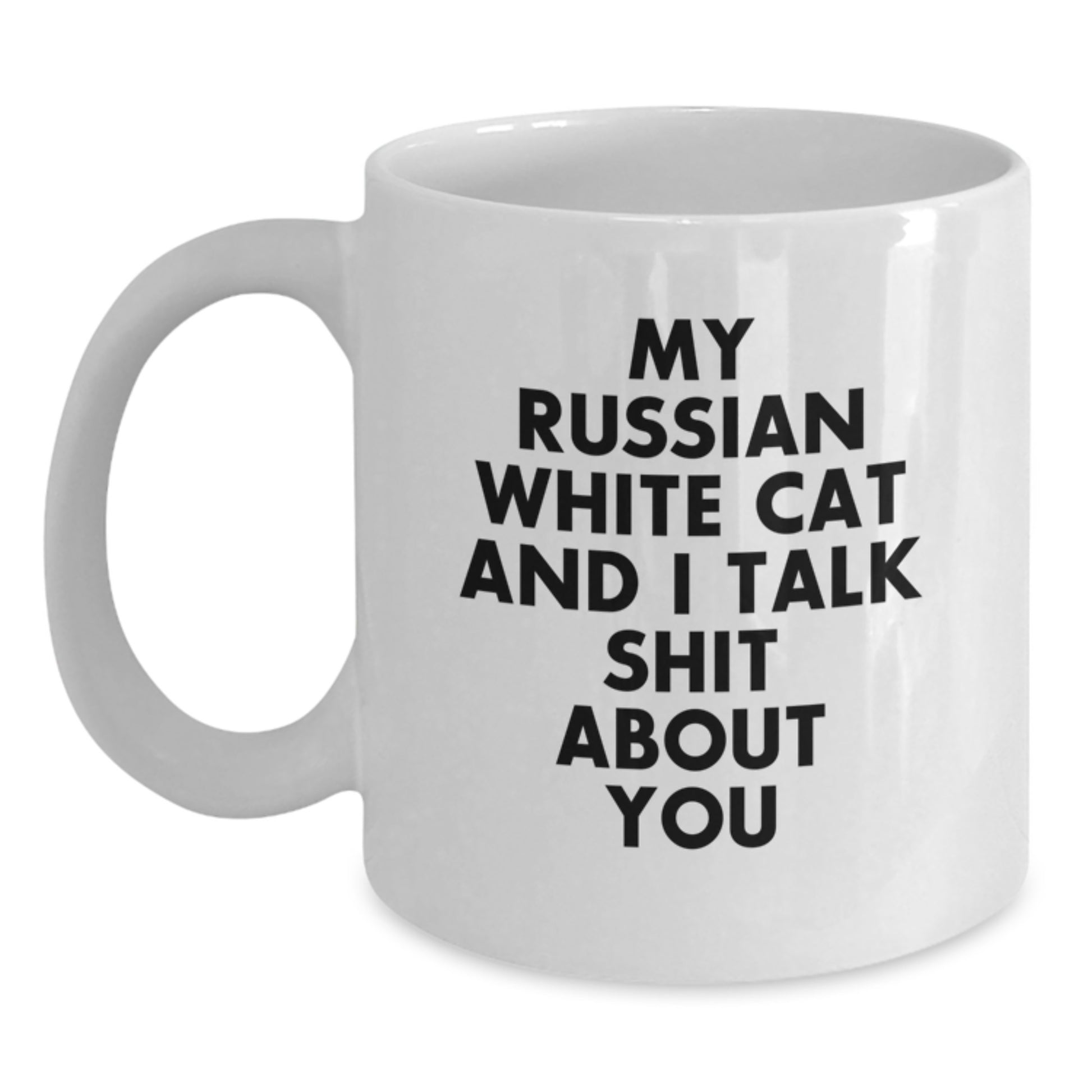 Russian White Cat Keepsake Mug for Him Premium Surprise Birthday Gift - Main