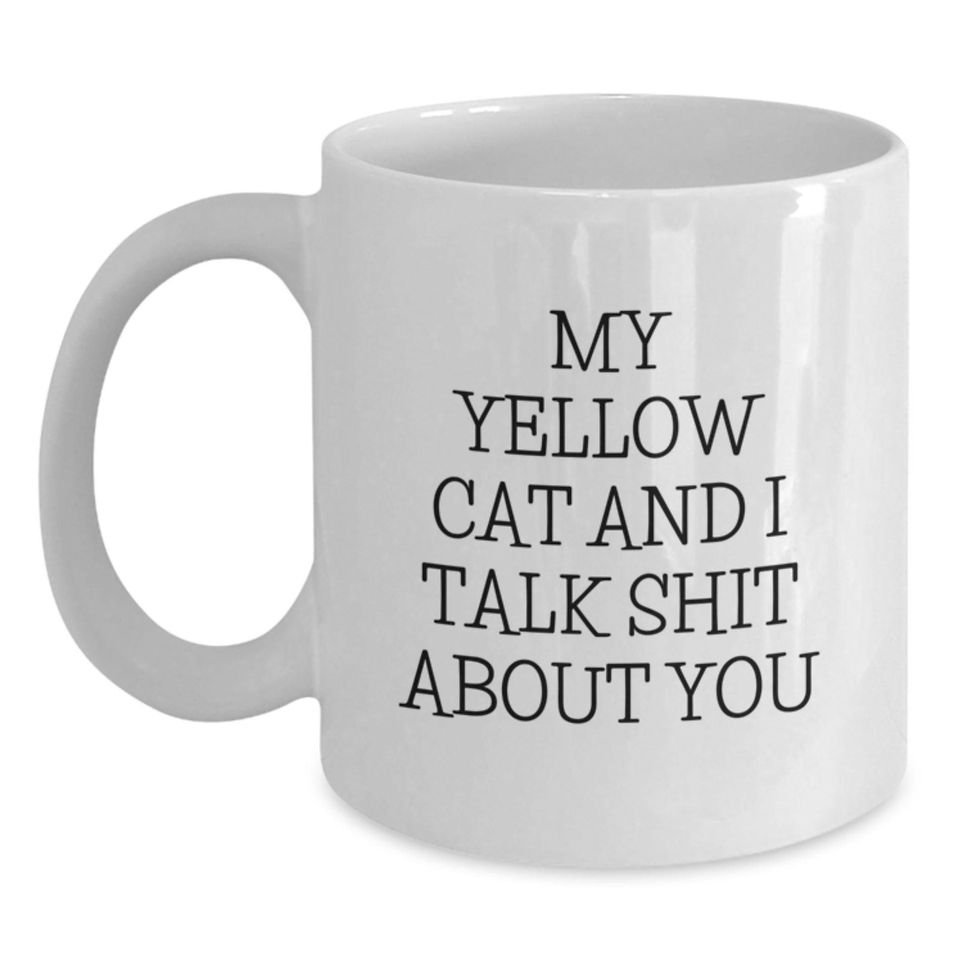 Funny Yellow Cat White Coffee Mug, Unique Gifts for Yellow Cat Lovers, Father's Day Unique Gifts for Dad from Friends - Main