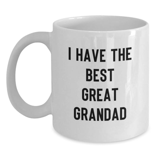 Funny Grandad Gifts, Great Grandad Coffee Mugs for Men, White Graduation Unique Gifts from Family for Grandad, 'I Have The Best Great Grandad' Mug - Main