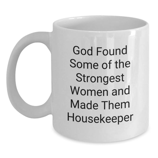 Funny Inspirational Housekeeper Gifts for Her, White Coffee Mugs from Friends and Family, Birthday Unique Gifts for Housekeeper Women - Main