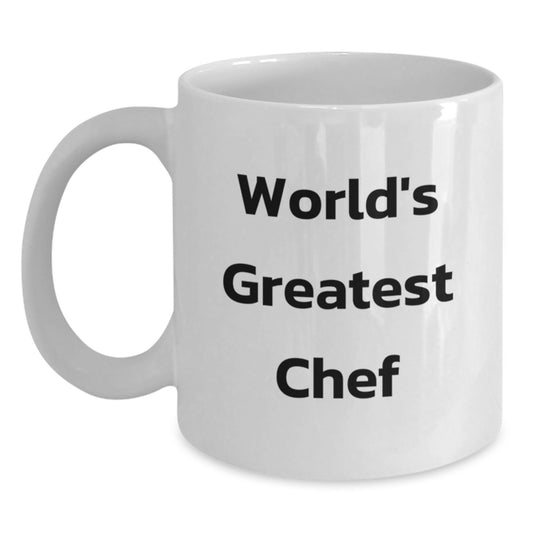 Funny Chef Gifts for Mom from Family White Coffee Mug Best Inspirational Quote for World's Greatest Chef, Unique Mother's Day Unique Gifts for Chef Friends Coworkers - Main