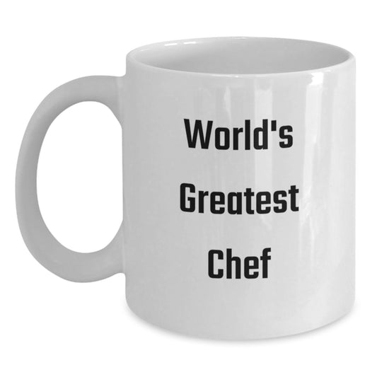Funny Quote White Coffee Mug Gifts from Men to the World's Greatest Chef on Mother's Day Unique Gifts - Main