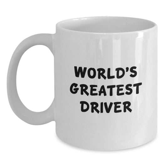 Funny Driver Gifts from Friends Unique White Coffee Mug for Driver Graduation - Main