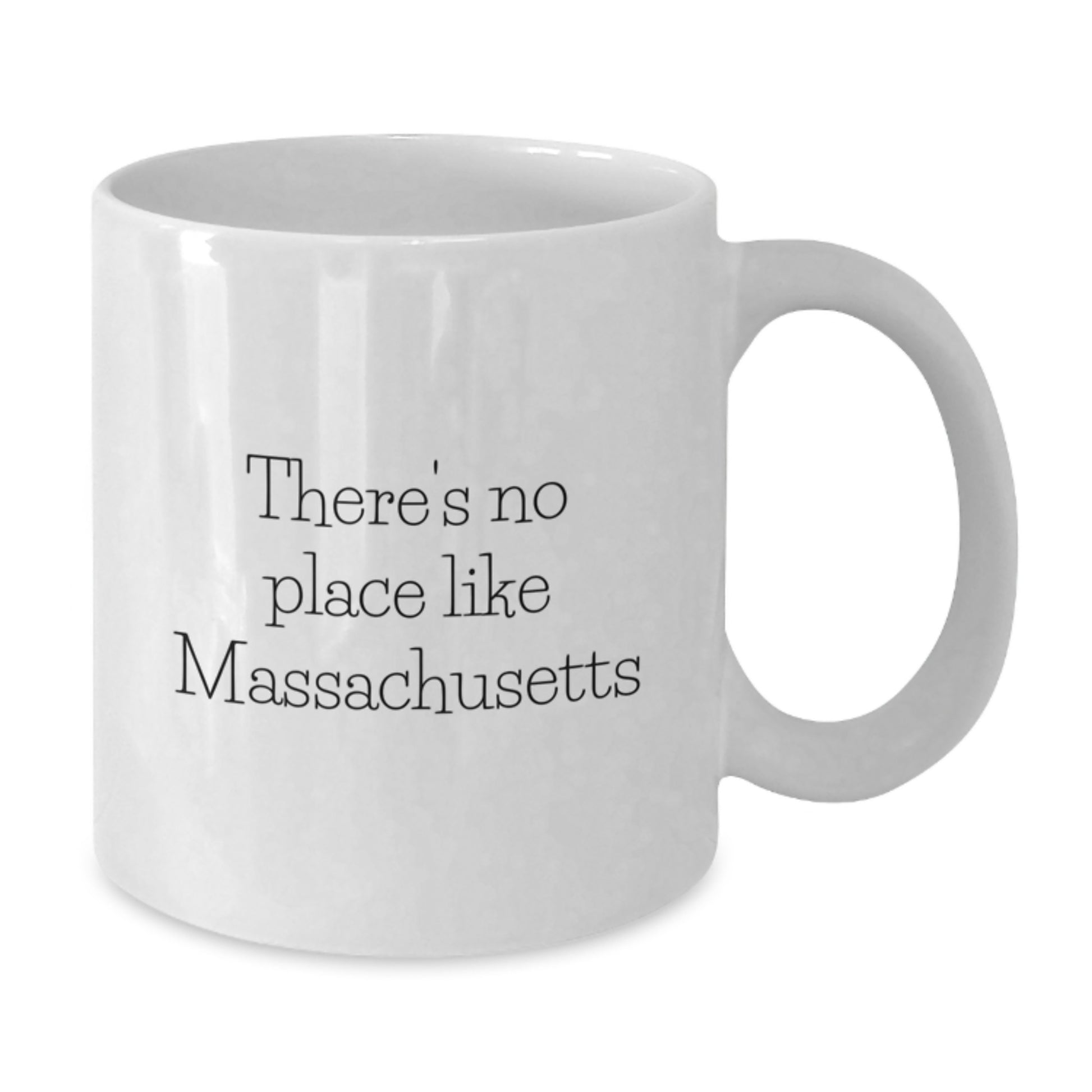 Massachusetts White Coffee Mug, Funny Quote 'There's No Place Like Massachusetts', Unique Graduation Gifts for Family Members, Friends, Coworkers from Massachusetts - Additional