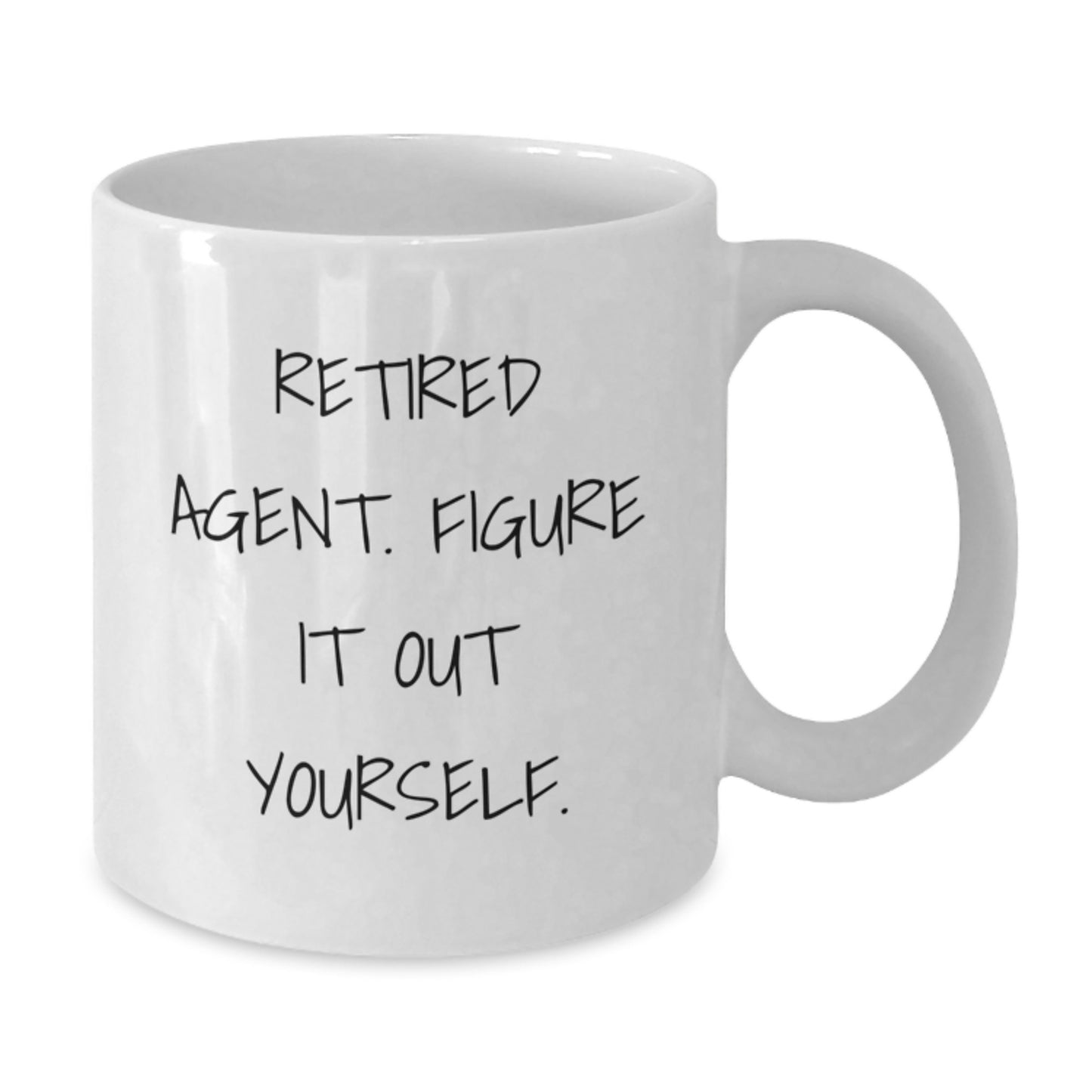 Funny Agent Gifts for Men - White Coffee Mug with Retired Agent Quote - Perfect Graduation Unique Gifts from Friends to Agent - Additional