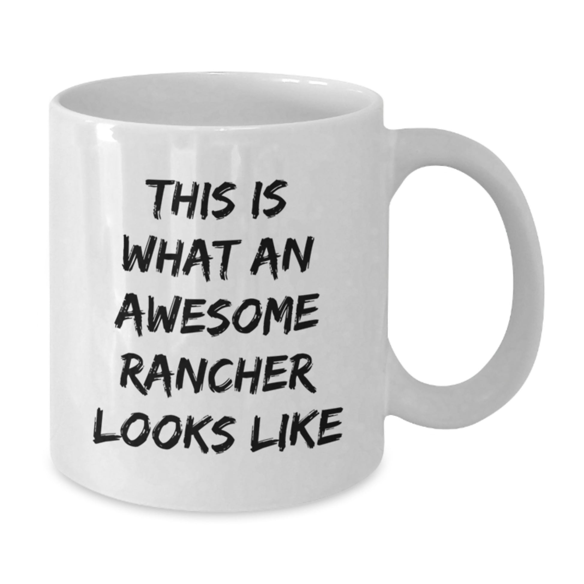 Funny Rancher Gifts for Men, White Coffee Mug, 'This Is What An Awesome Rancher Looks Like', Unique Graduation Gifts from Friends to Family - Additional