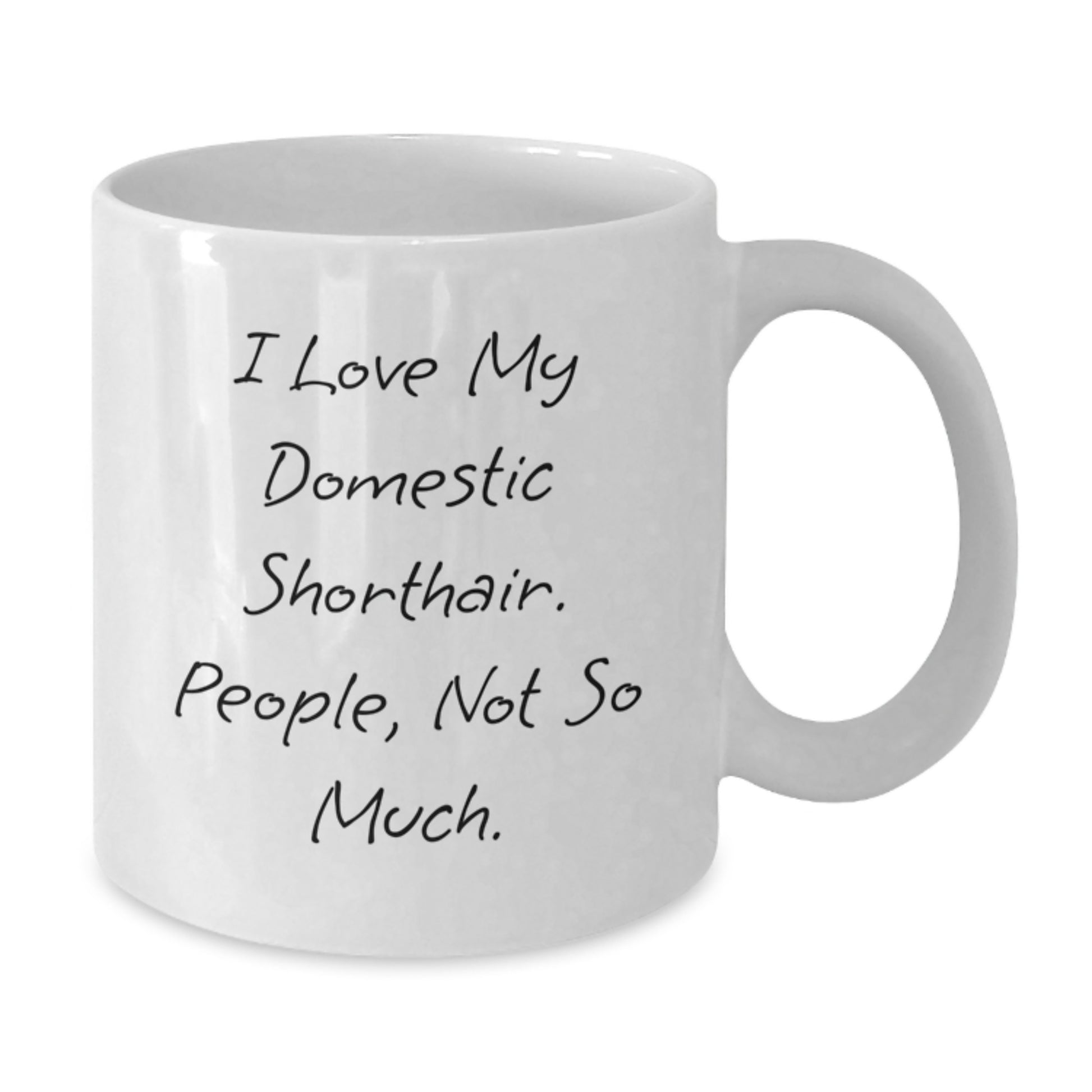 Domestic Shorthair Cat Lover Gifts from Friends Funny Birthday White Coffee Mug - Additional