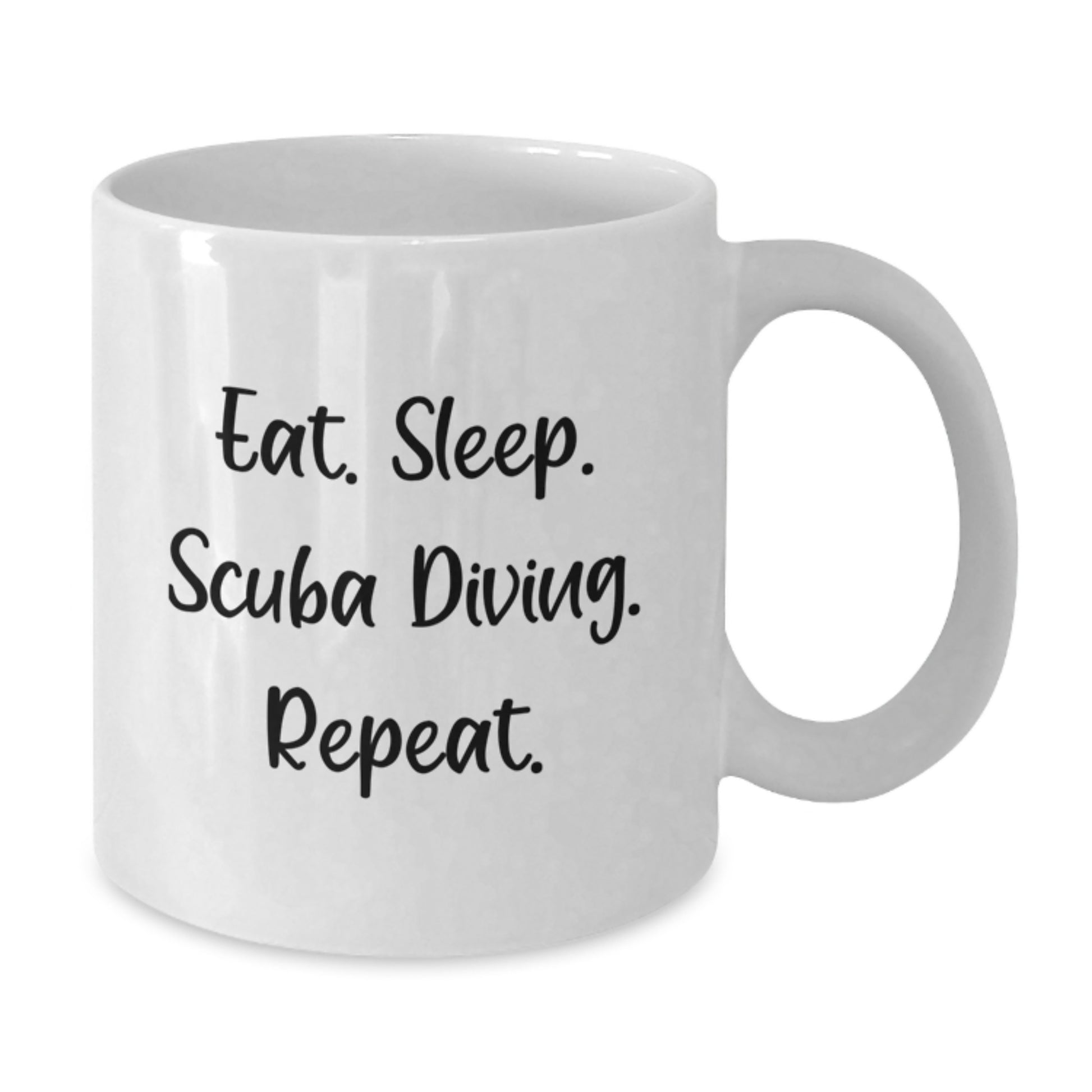 Funny Scuba Diving Gifts from Friends for Scuba Diving Men - Eat. Sleep. Scuba Diving. Repeat. Mugs, White Coffee Mug, Christmas Unique Gift for Scuba Diving Enthusiasts - Additional