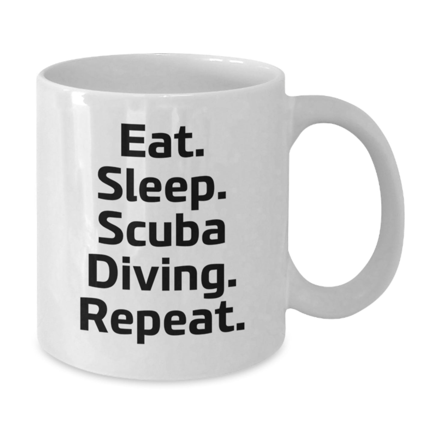 Funny Scuba Diving Gifts from Men, Friends or Family - White Coffee Mug, Eat. Sleep. Scuba Diving. Repeat. For Scuba Diving Enthusiasts - Additional