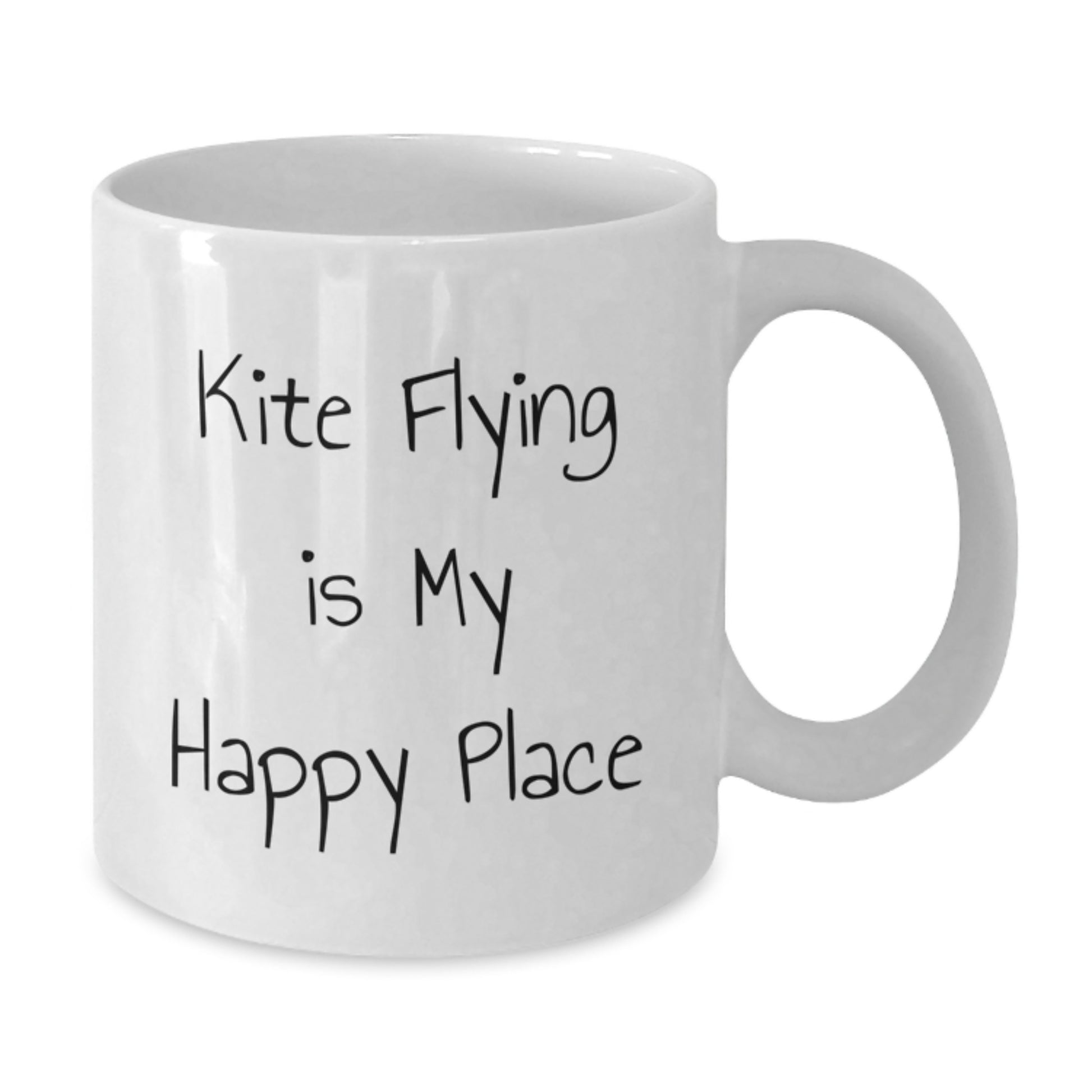 Funny Kite Flying Gifts from Men to Friends for Birthday - Kite Flying Is My Happy Place White Coffee Mug - Additional