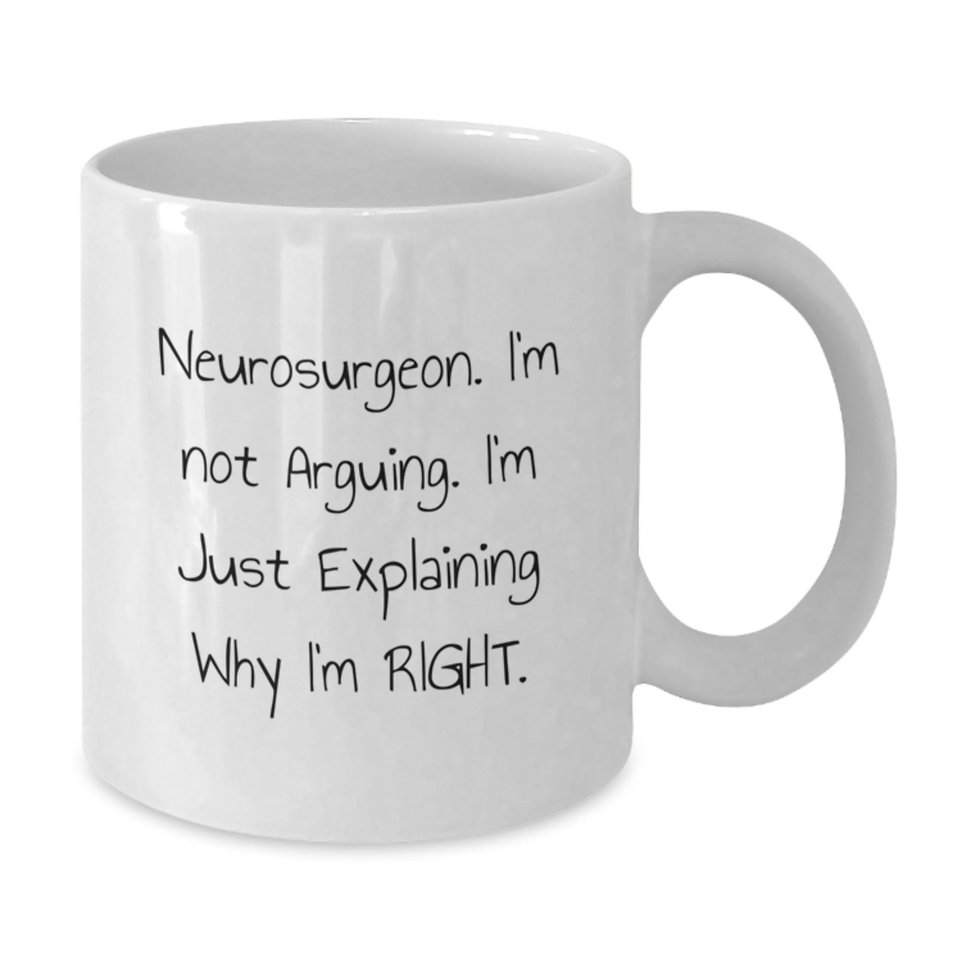 Funny Neurosurgeon Gifts from Men to Men, Unique Graduation Unique Gifts for Neurosurgeon Friends and Family, White Coffee Mug - Additional