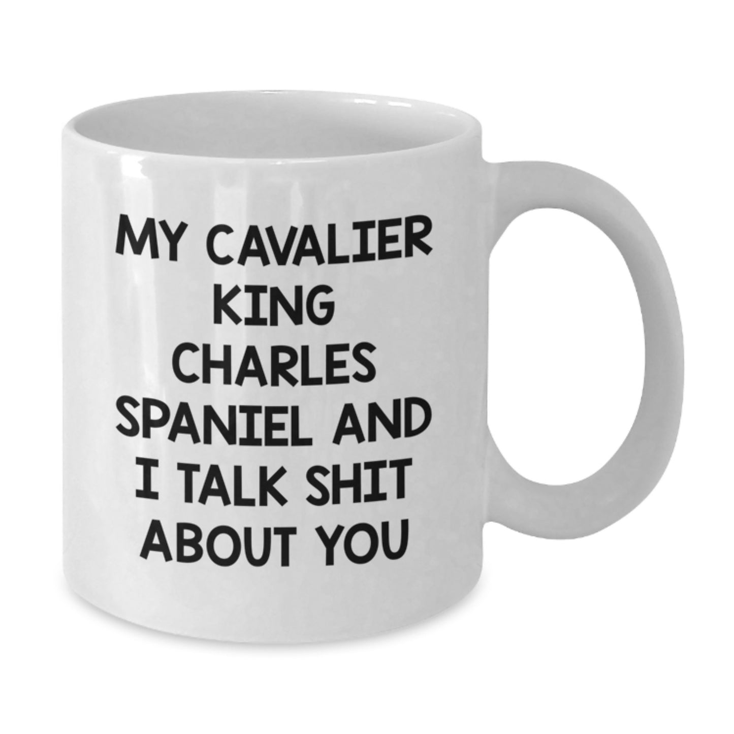 Funny Gifts from Family to Cavalier King Charles Spaniel Dog Lovers, My Cavalier King Charles Spaniel And I Talk Shit About You, White Coffee Mug, Perfect Graduation Unique Gift - Additional