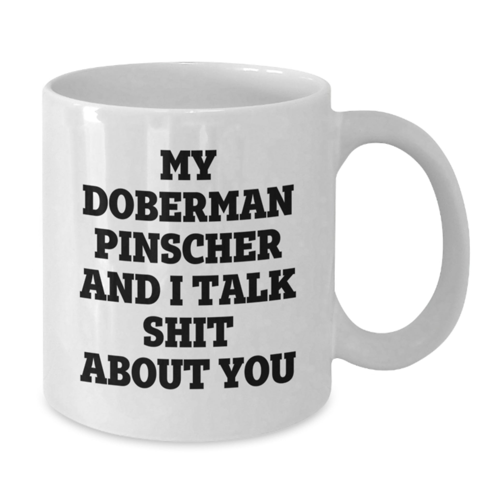 Funny Doberman Pinscher Dog Gifts from Mom to Son for Graduation Unique White Coffee Mugs - Additional