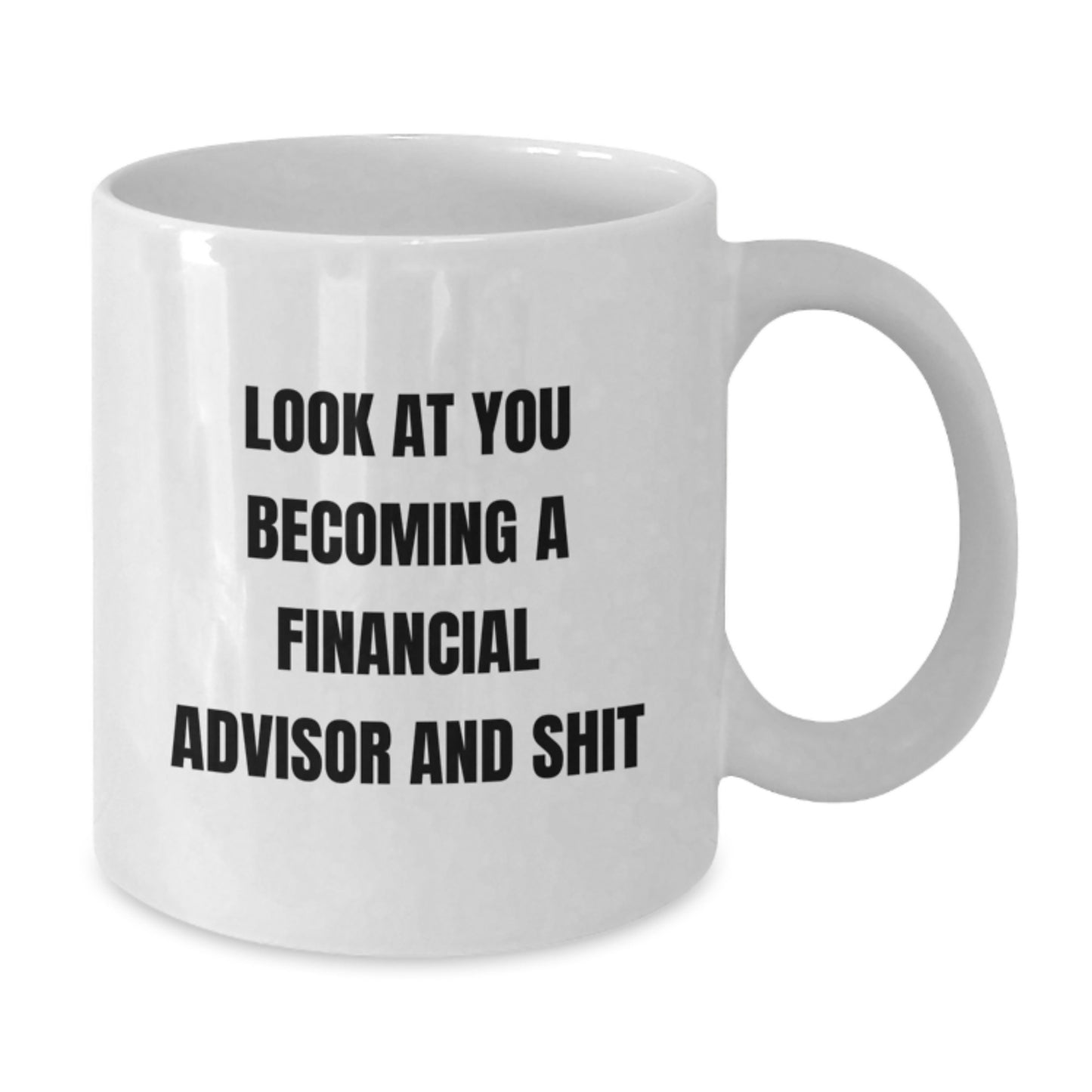 Funny Financial Advisor Gifts from Friends, Unique White Coffee Mug for Graduation, Become a Financial Advisor and Shit - Additional