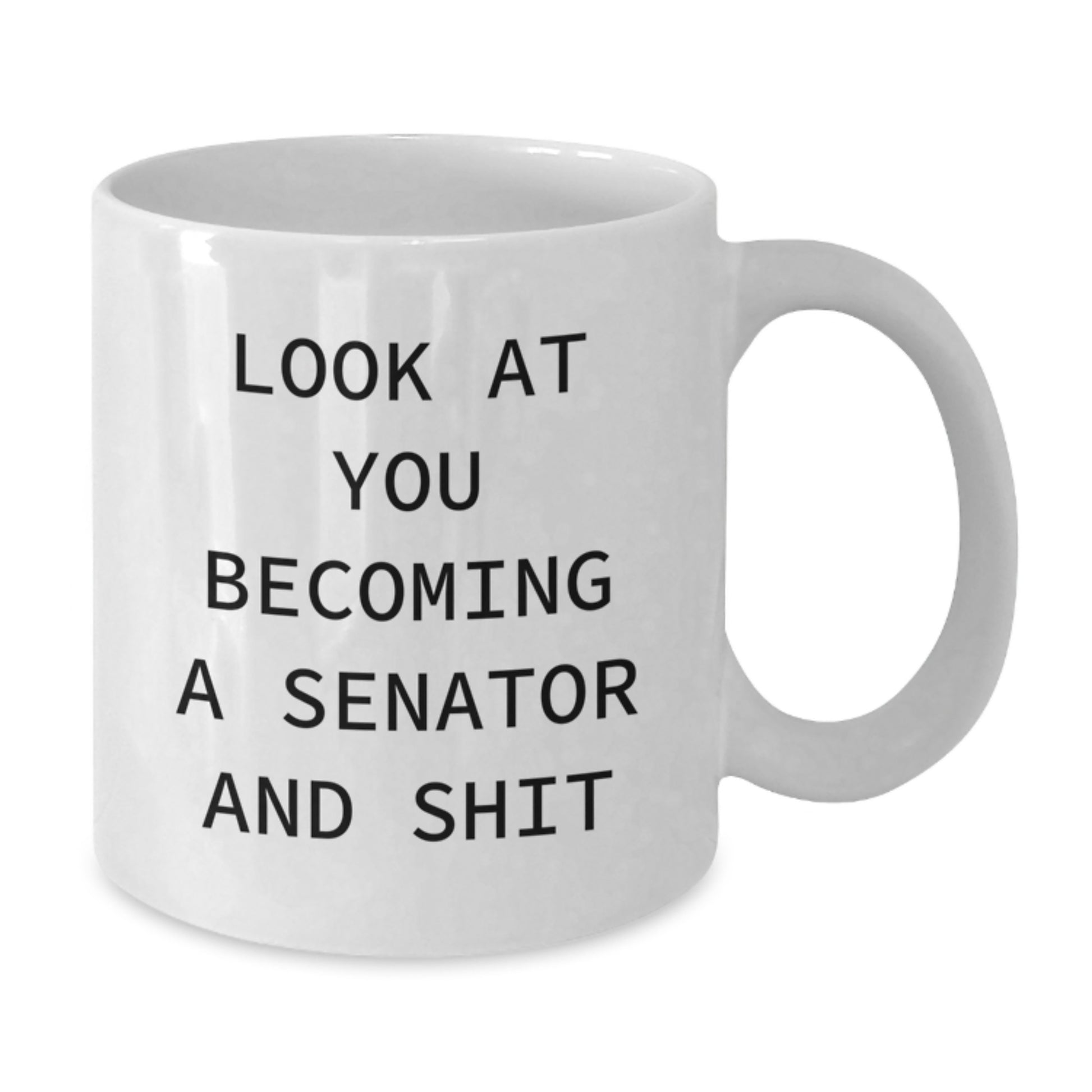 Funny Senator White Coffee Mug Gifts for Men Women Friends Coworkers Family - Look At You Becoming A Senator And Shit - Additional