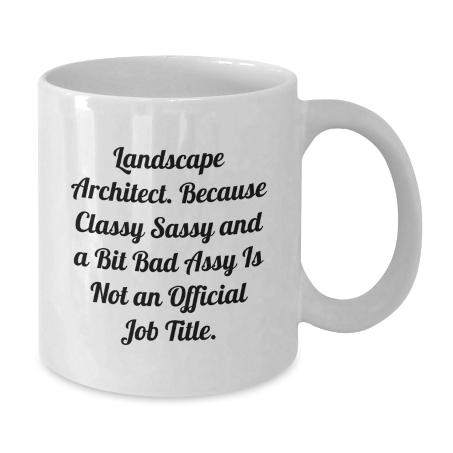 Funny Landscape Architect Gifts from Family - White Coffee Mug with 'Landscape Architect. Because Classy Sassy And A Bit Fearlessy Is Not An Official Job Title.' Quote for Mom on Mother's Day - Additional
