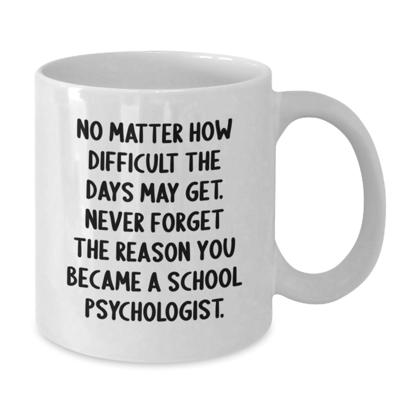Inspirational Gifts from Friends for School Psychologist Graduation White Coffee Mug, Never Forget The Reason You Became A School Psychologist, Funny Quote - Additional