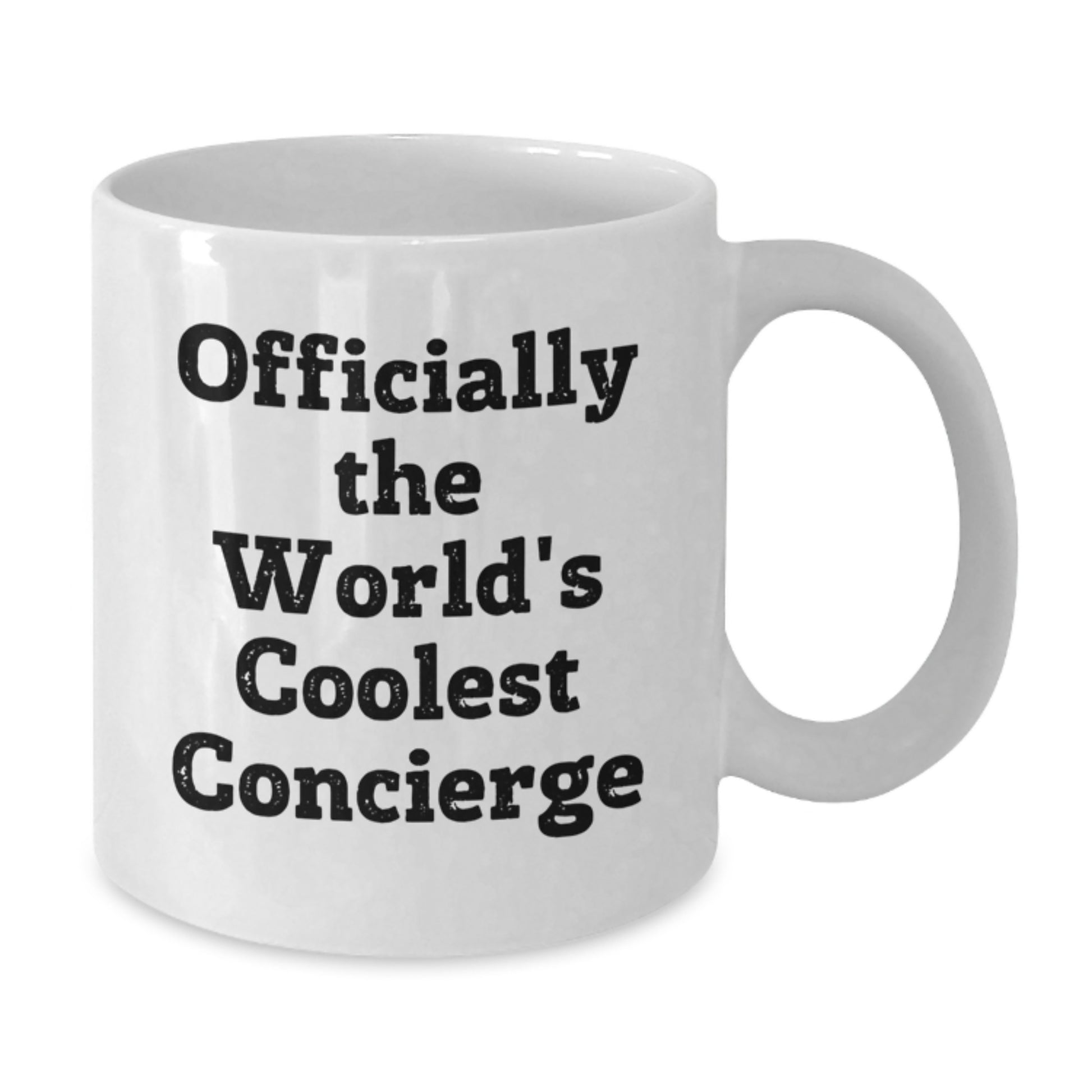 Graduation Unique Gifts from Friends for Concierge - 'Officially The World's Coolest Concierge' Funny White Coffee Mug - Additional