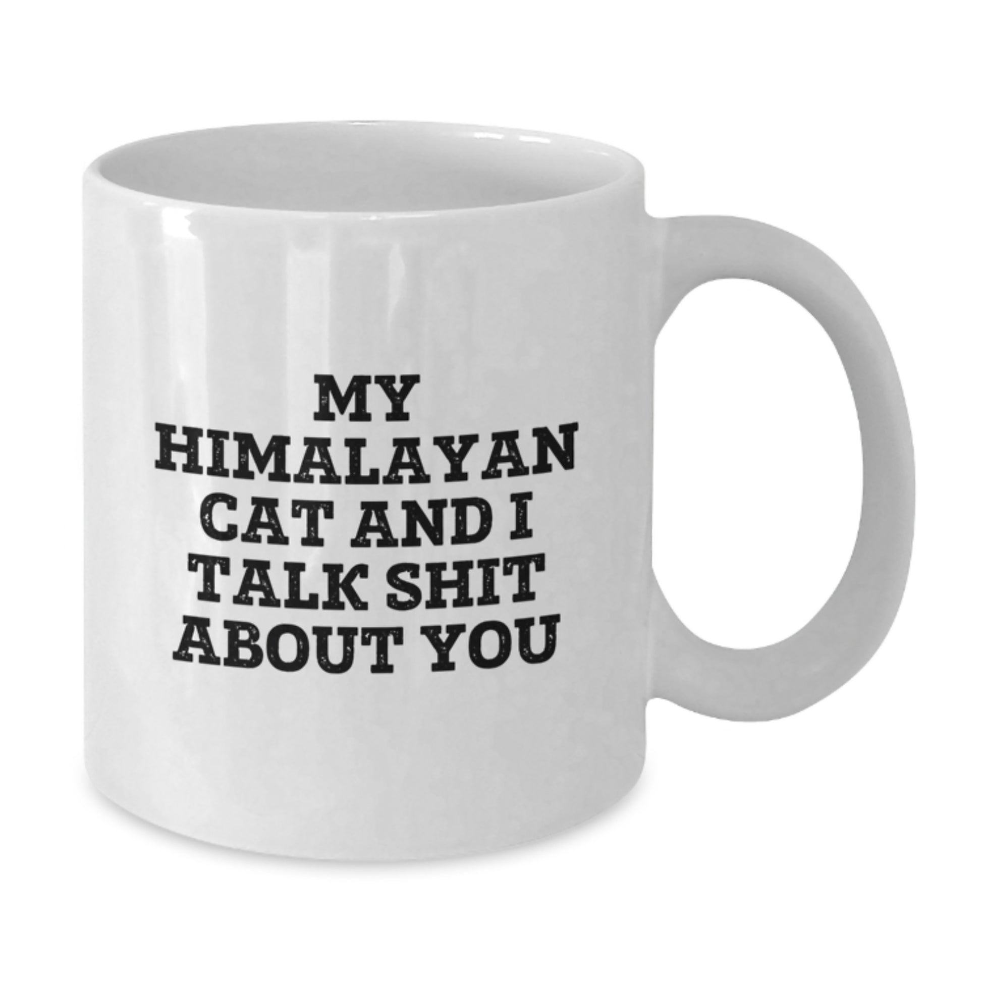 Funny Himalayan Cat Gifts for Men, White Coffee Mug, 'My Himalayan Cat And I Talk Shit About You' Quote, Graduation Unique Gifts from Friends - Additional