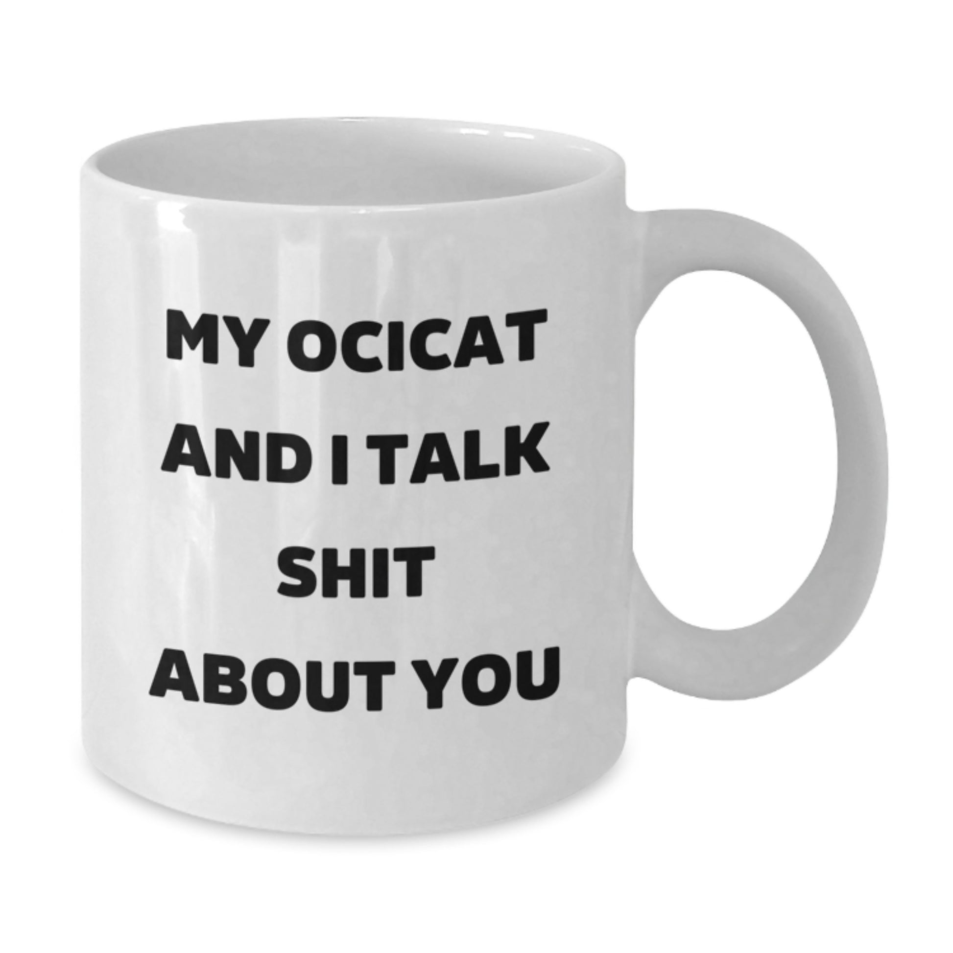 Funny Ocicat Gifts for Mom's Unique White Coffee Mug, 'My Ocicat And I Talk Shit About You' Quote, Gifts from Family, Best Mother's Day Unique Gifts - Additional