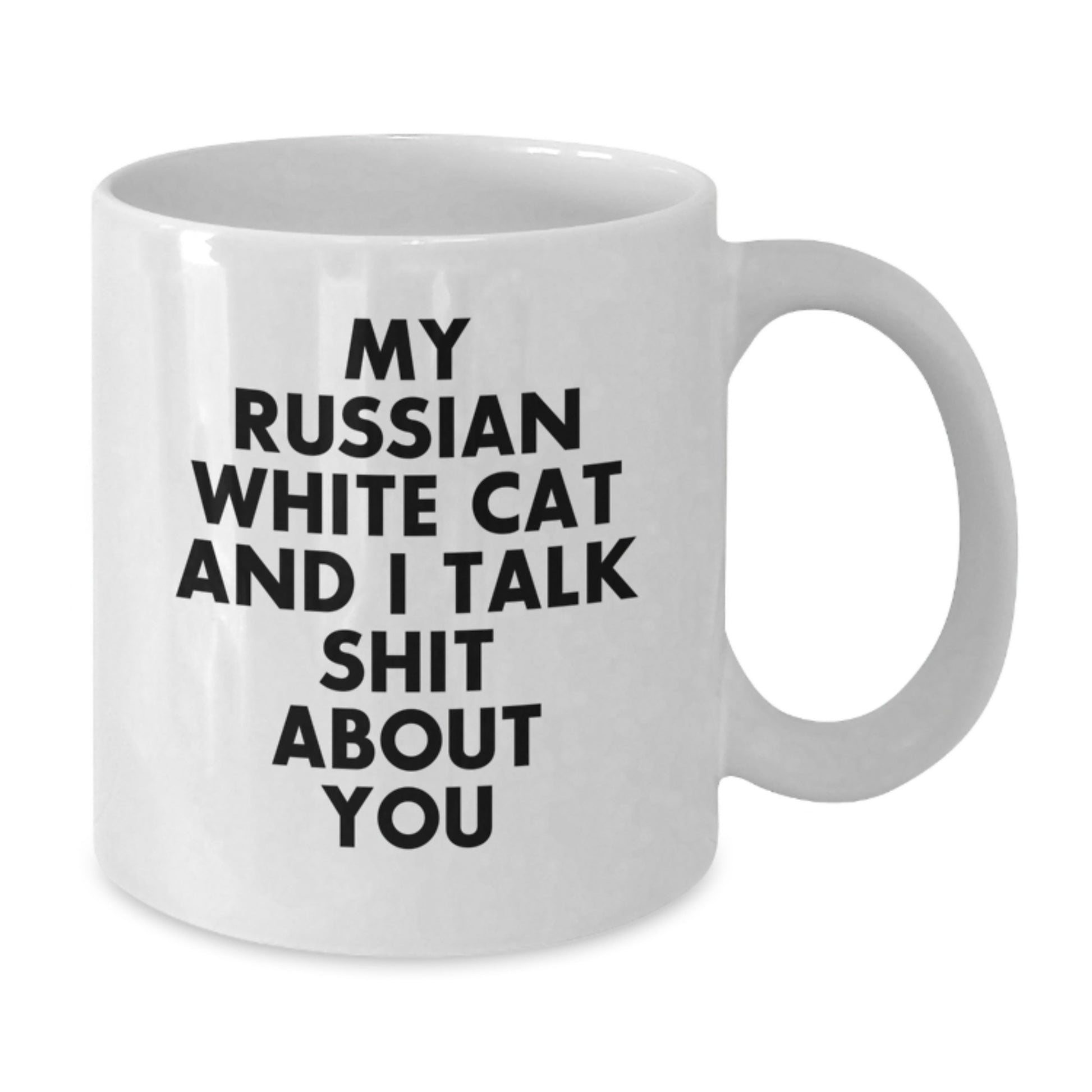 Russian White Cat Keepsake Mug for Him Premium Surprise Birthday Gift - Additional
