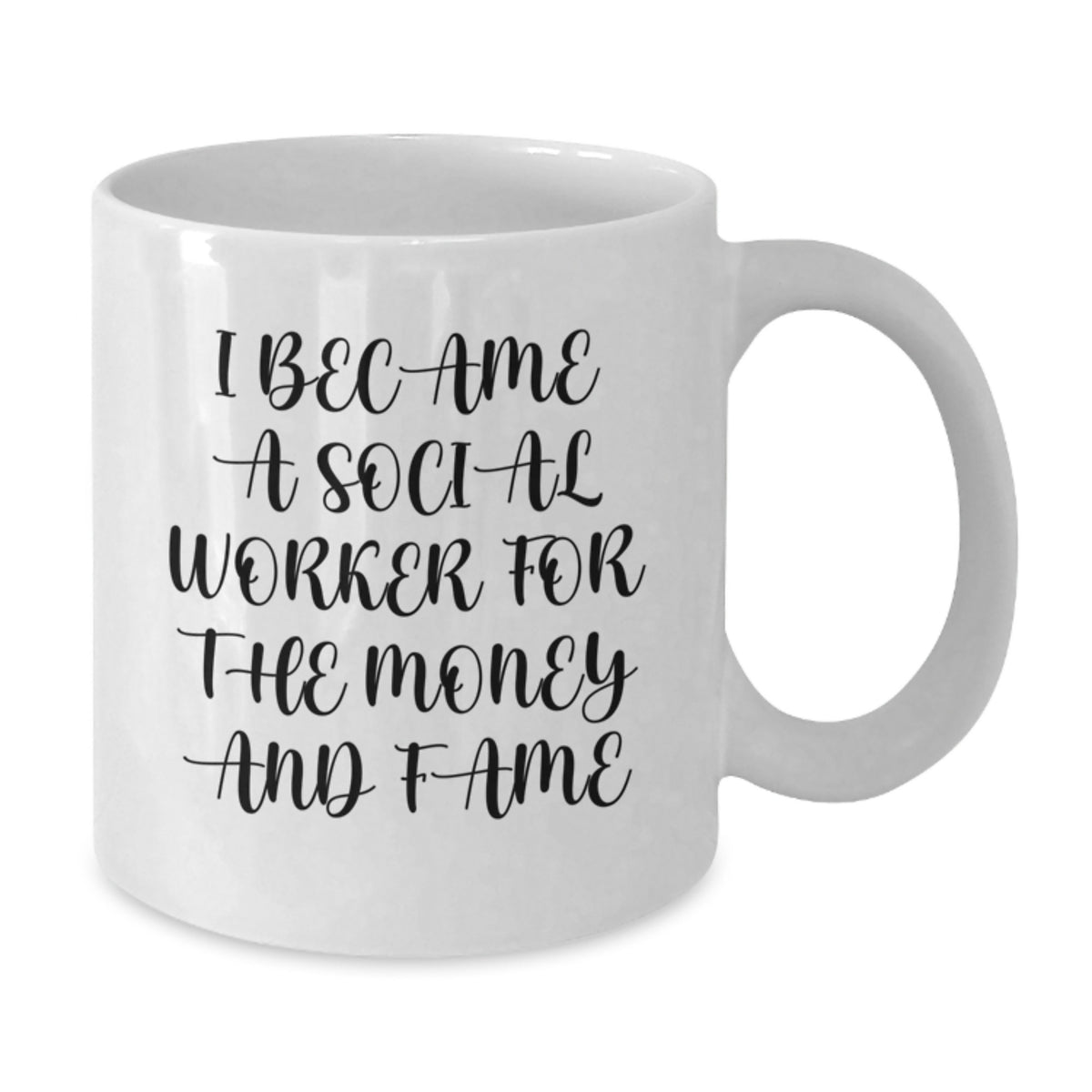 Funny Social Worker Gifts for Him or Her Birthday, White Coffee Mug, I Became A Social Worker For The Money And Fame, Gifts from Friends, Family, Coworkers - Additional